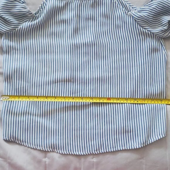 Elodie Flowy Off the Shoulder Boho Pinstripe strappy top- S - NWOT - Picture 14 of 16